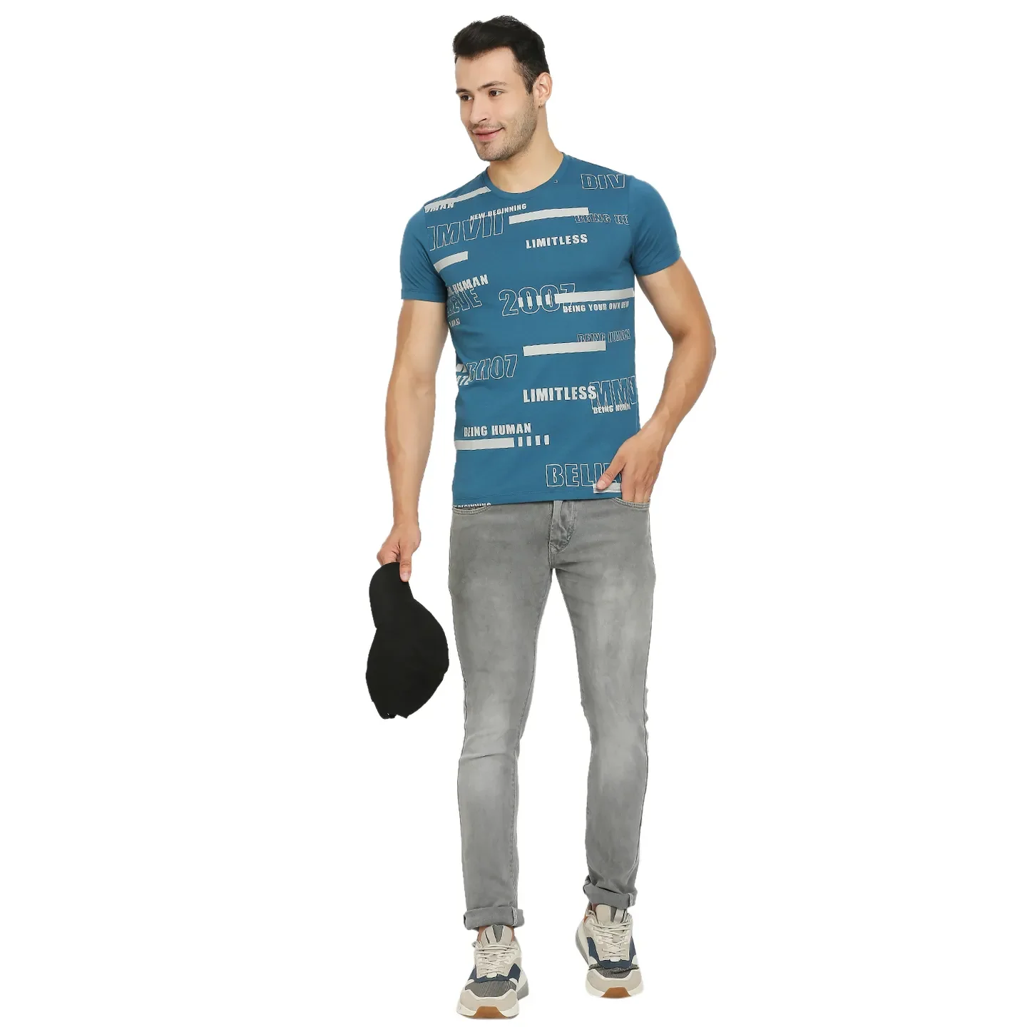Teal Regular Fit Men's Short Sleeves T-Shirt by Being Human Clothing - Image 6