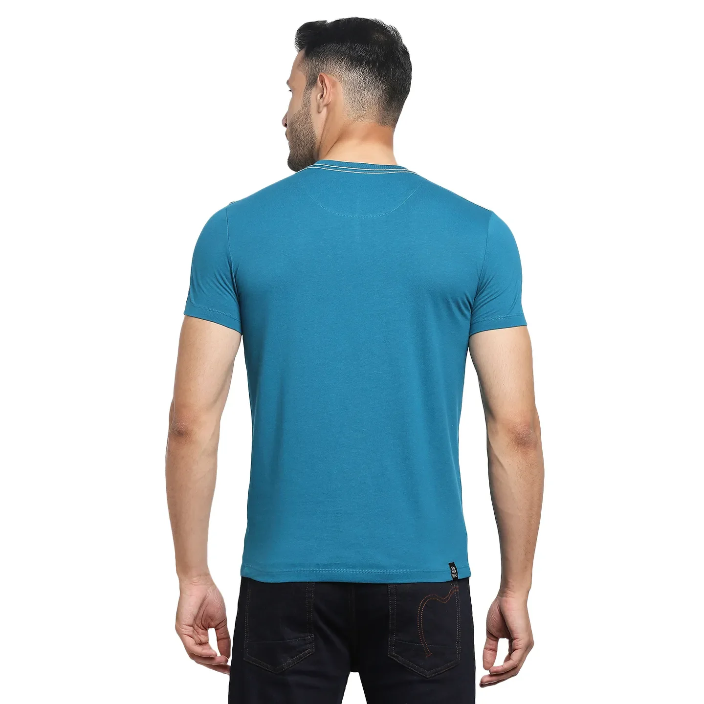 Teal Regular Fit Men's Short Sleeves T-Shirt by Being Human Clothing - Image 10