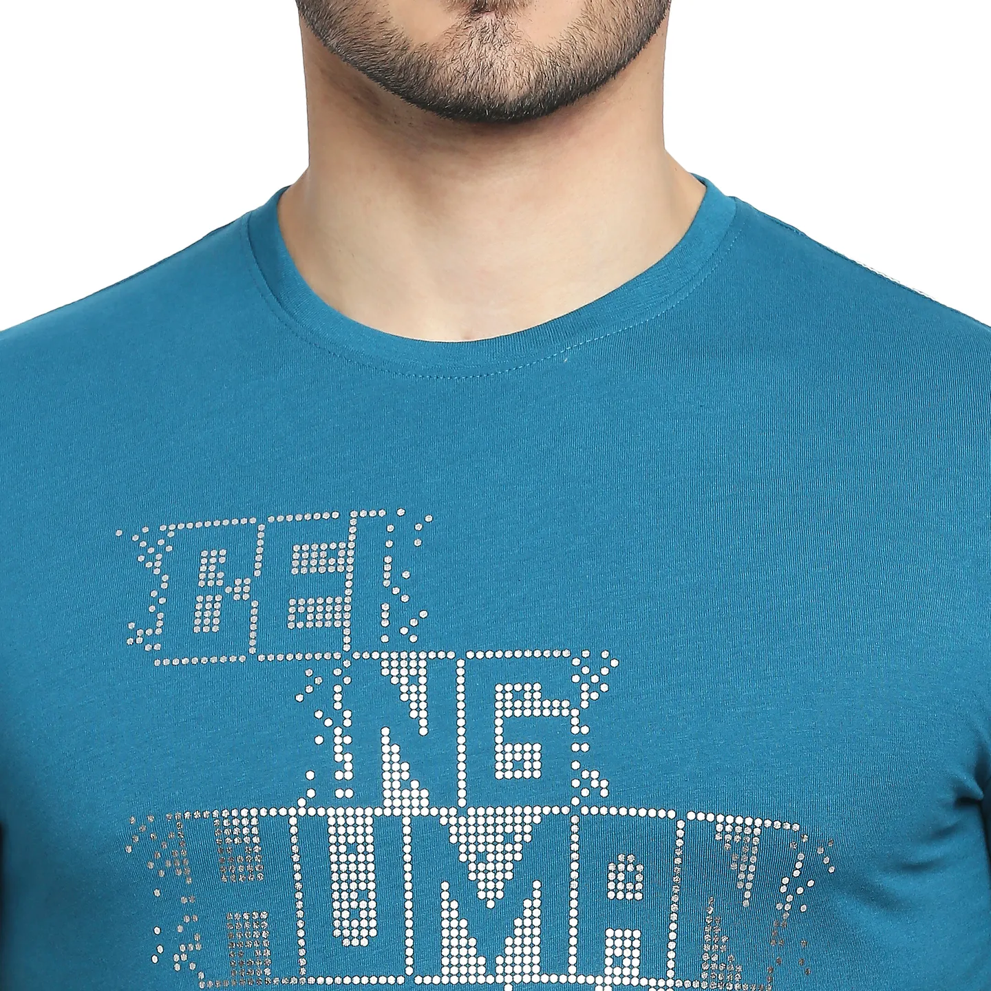 Teal Regular Fit Men's Short Sleeves T-Shirt by Being Human Clothing - Image 9