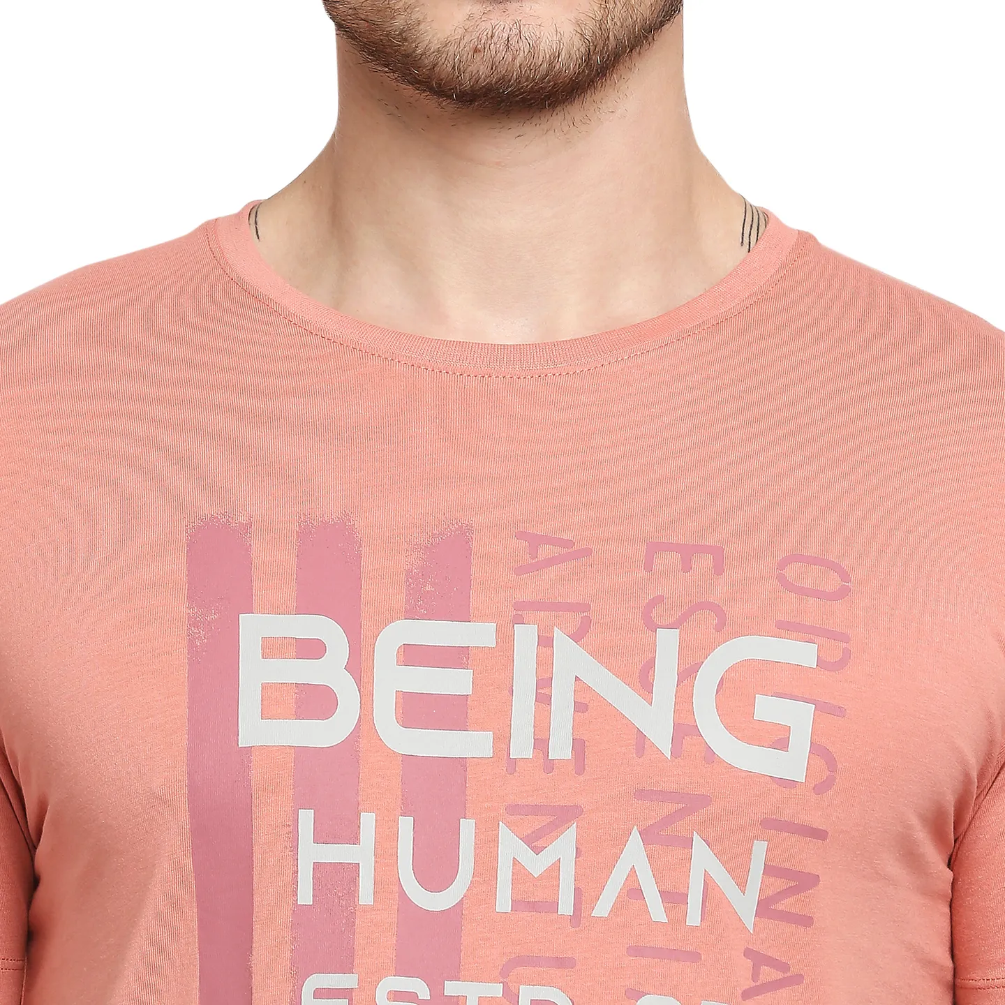 Red Regular Fit Men's Short Sleeves T-Shirt by Being Human Clothing - Image 3