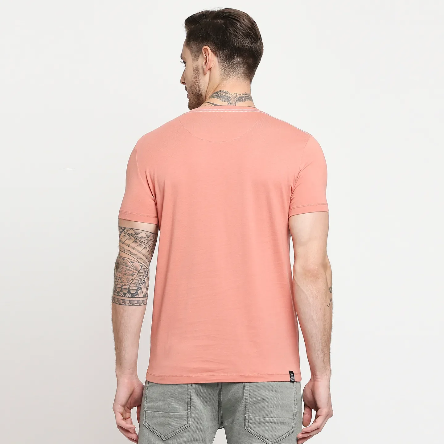 Red Regular Fit Men's Short Sleeves T-Shirt by Being Human Clothing - Image 6