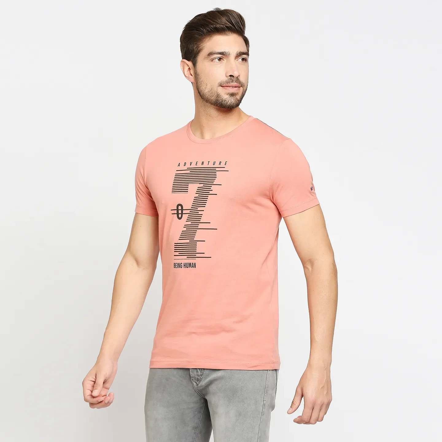 Red Regular Fit Men's Short Sleeves T-Shirt by Being Human Clothing - Image 7