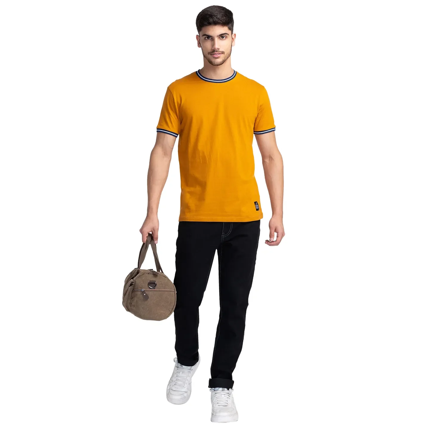 Orange Regular Fit Men's Short Sleeves T-Shirt by Being Human Clothing - Image 6