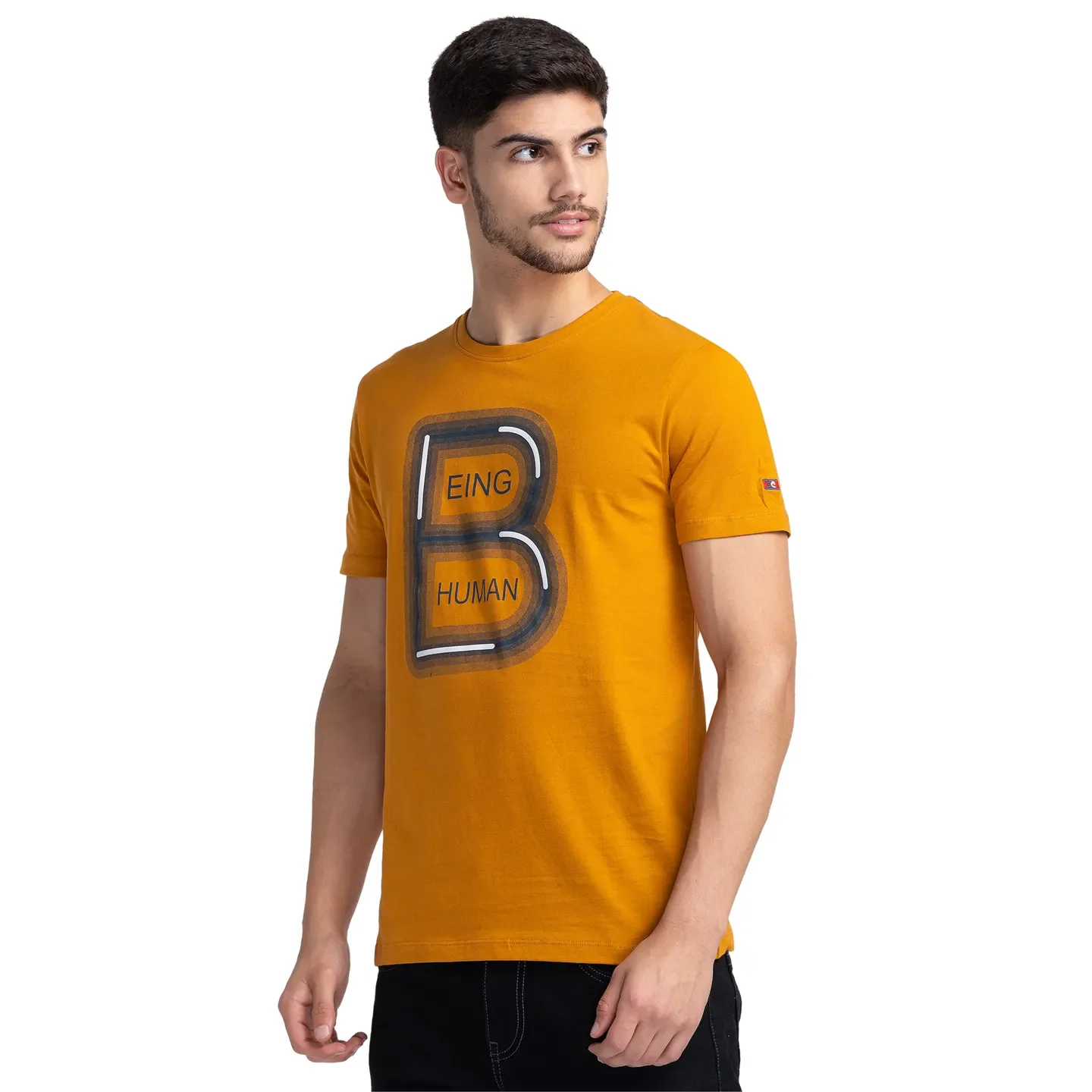 Orange Regular Fit Men's Short Sleeves T-Shirt by Being Human Clothing - Image 4