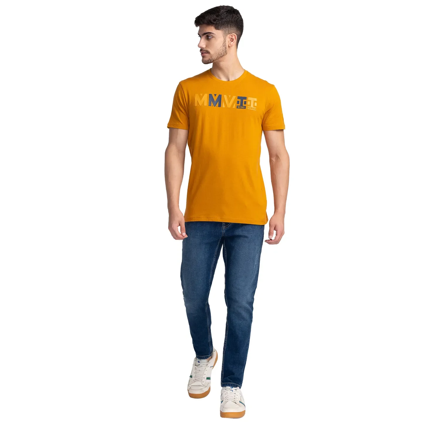 Orange Regular Fit Men's Short Sleeves T-Shirt by Being Human Clothing - Image 2