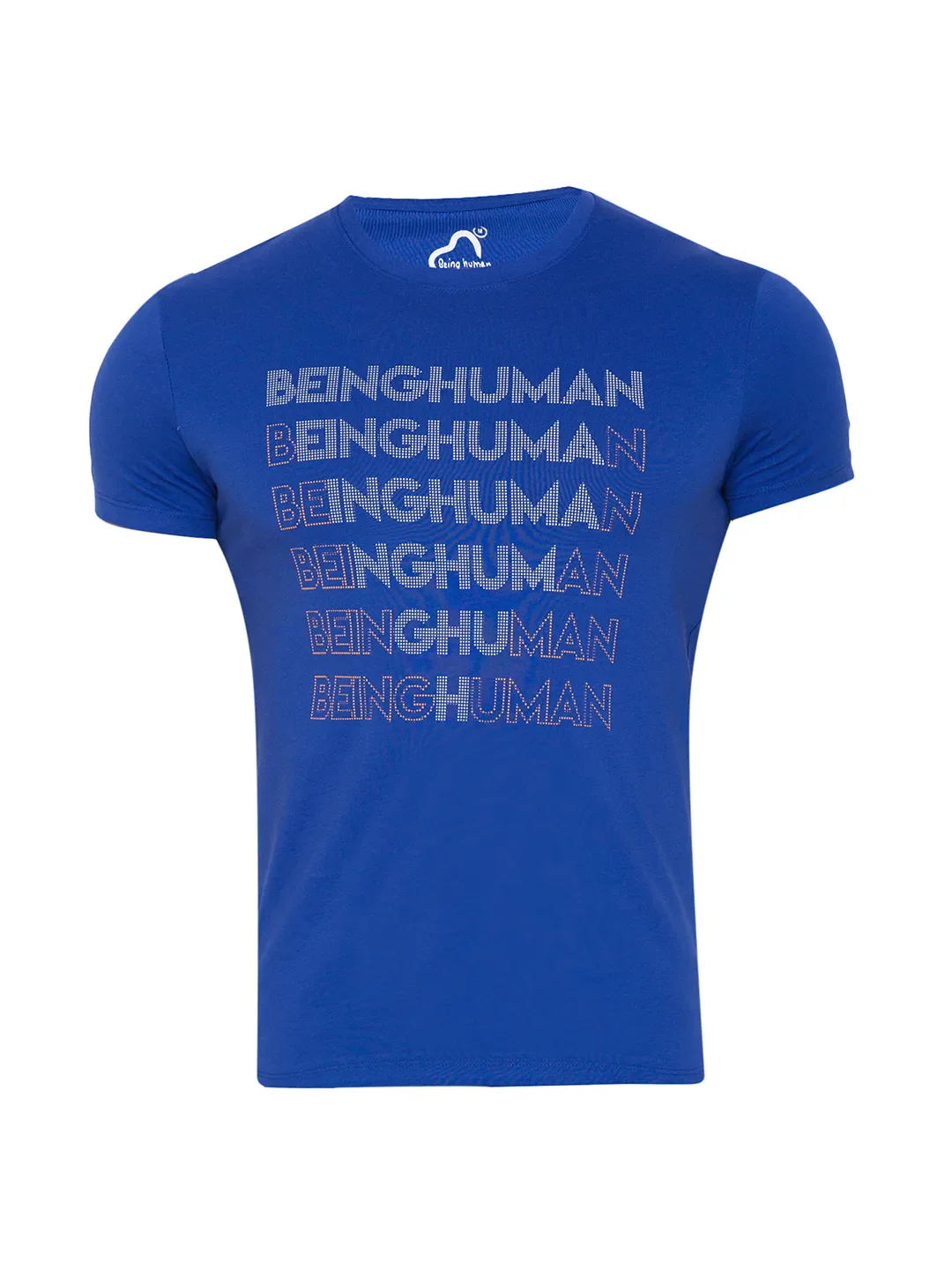 Blue Regular Fit Men's Short Sleeves T-Shirt by Being Human Clothing - Image 7