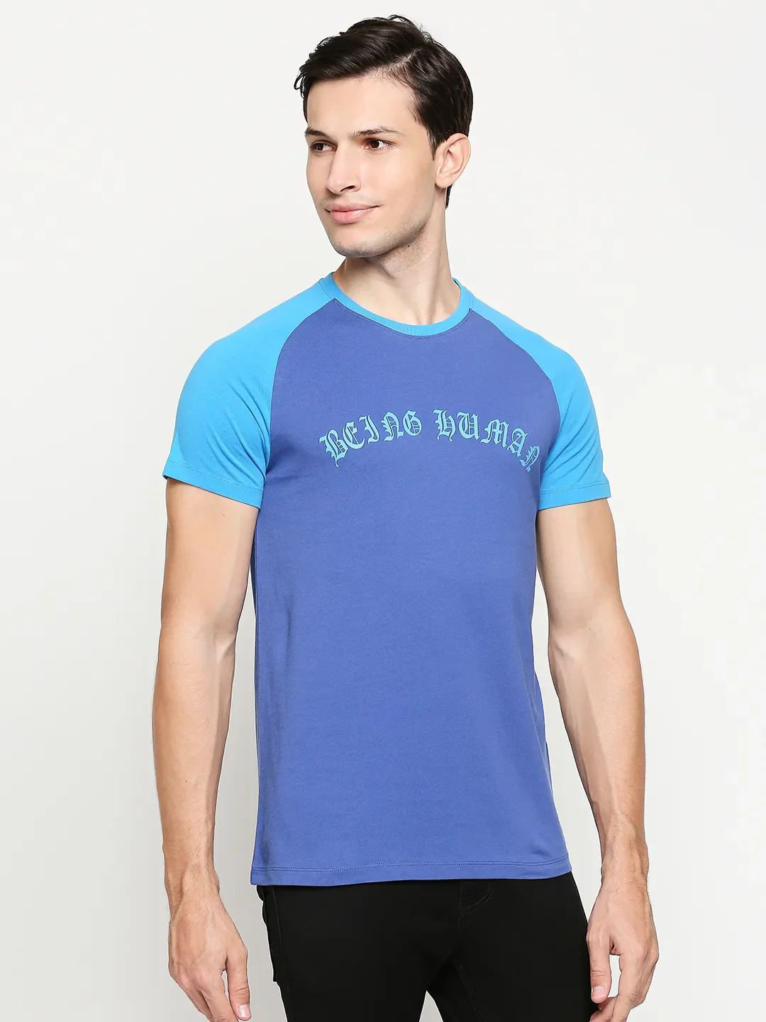 True Blue Regular Fit Round Neck Men's T-Shirt by Being Human Clothing - Image 3