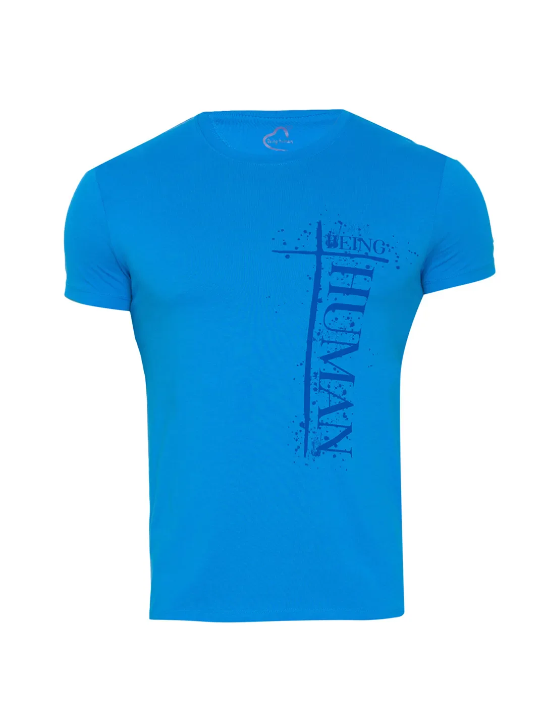 Blue Regular Fit Men's Short Sleeves T-Shirt by Being Human Clothing - Image 7