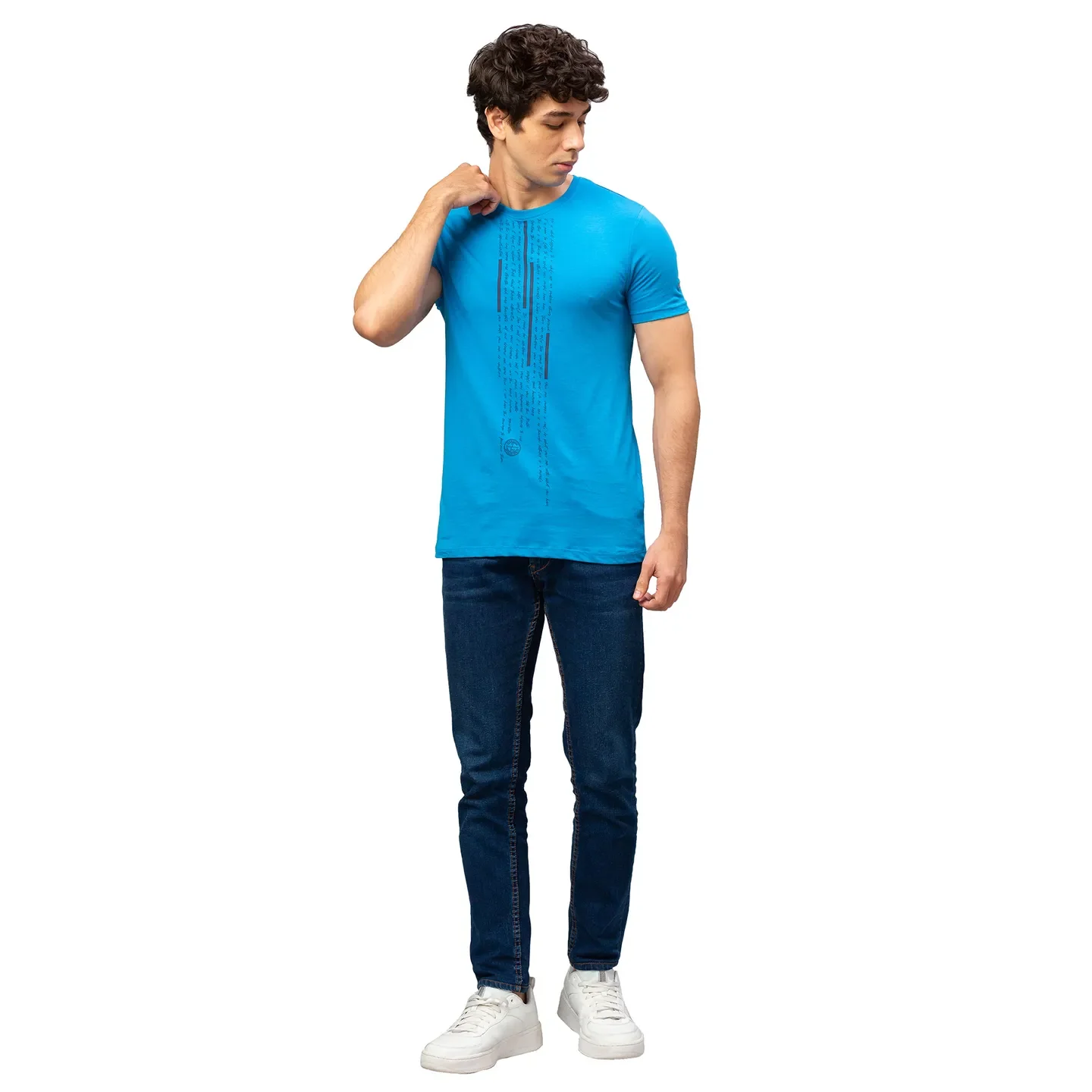 Blue Regular Fit Men's Short Sleeves T-Shirt by Being Human Clothing - Image 2