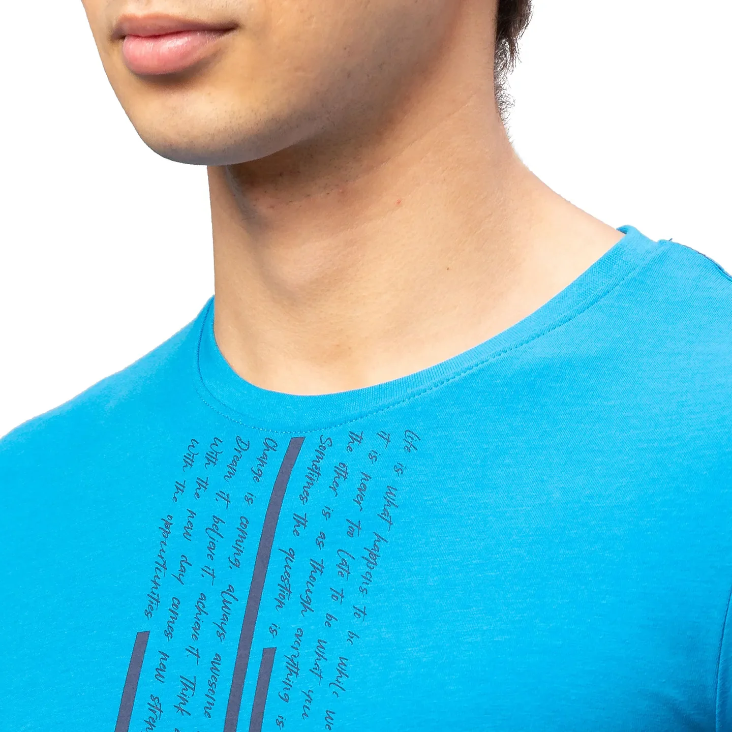 Blue Regular Fit Men's Short Sleeves T-Shirt by Being Human Clothing - Image 5