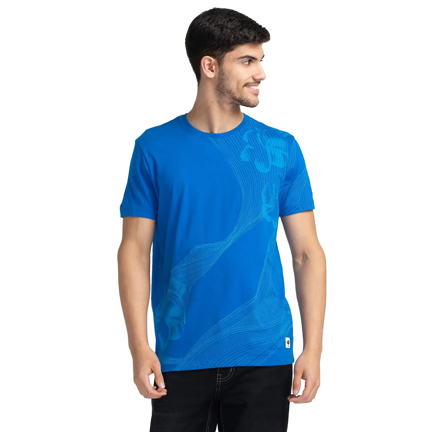 Victoria Blue Regular Fit Round Neck Men's T-Shirt by Being Human Clothing