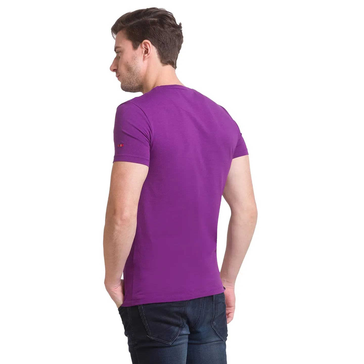 Violet Regular Fit Round Neck Men's T-Shirt by Being Human Clothing - Image 4