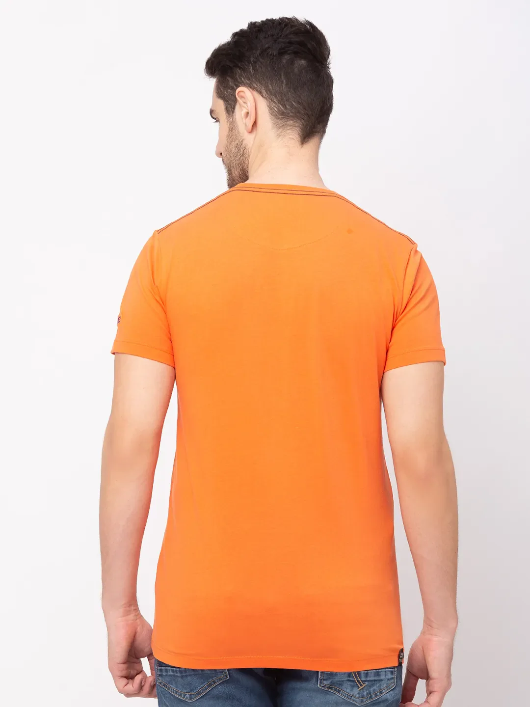 Orange Regular Fit Men's Short Sleeves T-Shirt by Being Human Clothing - Image 6