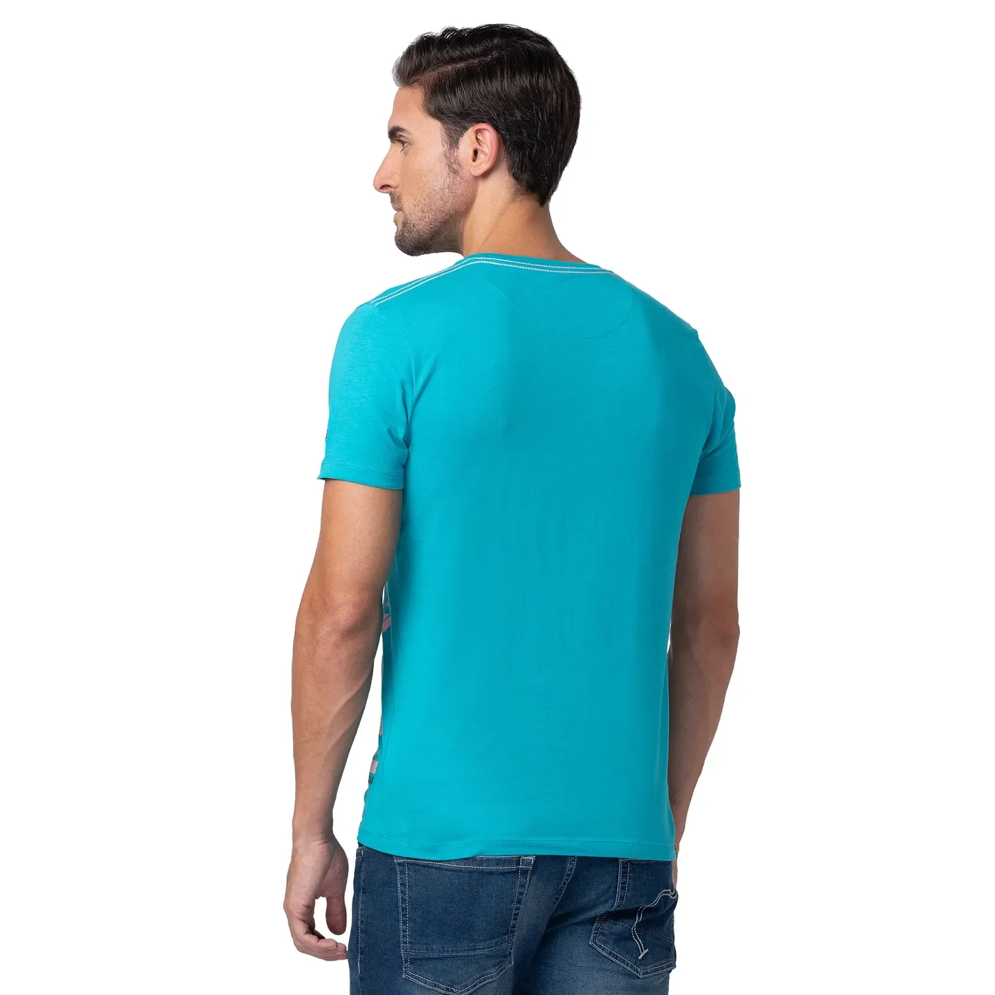 Viridian Green Regular Fit Round Neck Men's T-Shirt by Being Human Clothing - Image 3