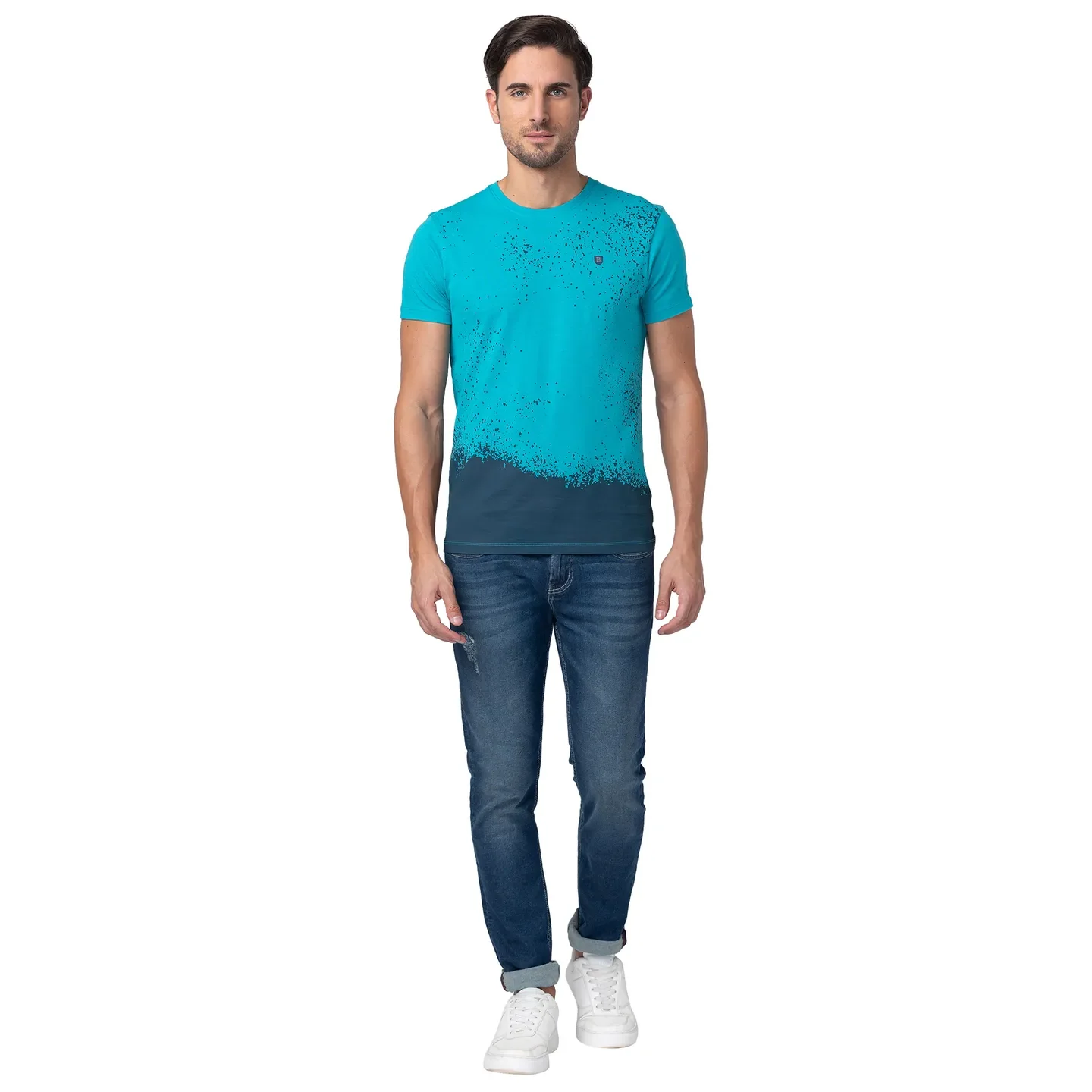 Viridian Green Regular Fit Round Neck Men's T-Shirt by Being Human Clothing - Image 2