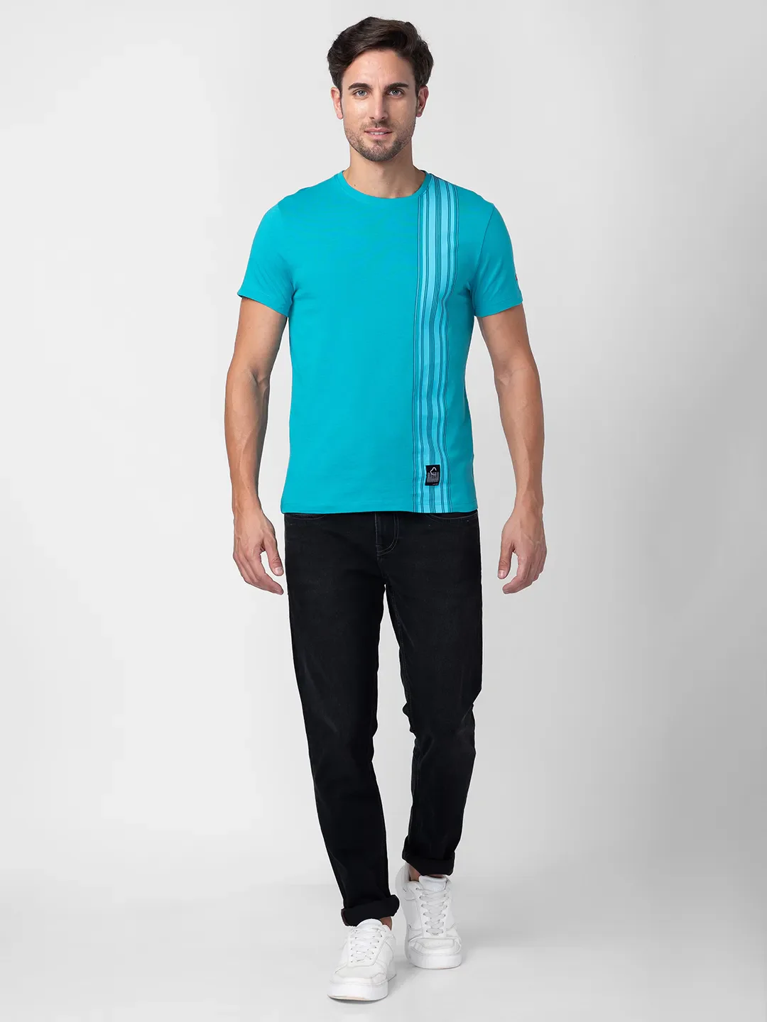 Viridian Green Regular Fit Round Neck Men's T-Shirt by Being Human Clothing - Image 2