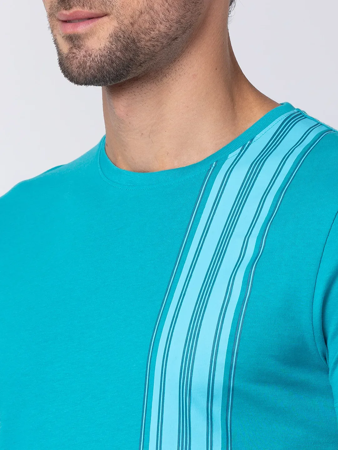 Viridian Green Regular Fit Round Neck Men's T-Shirt by Being Human Clothing - Image 5