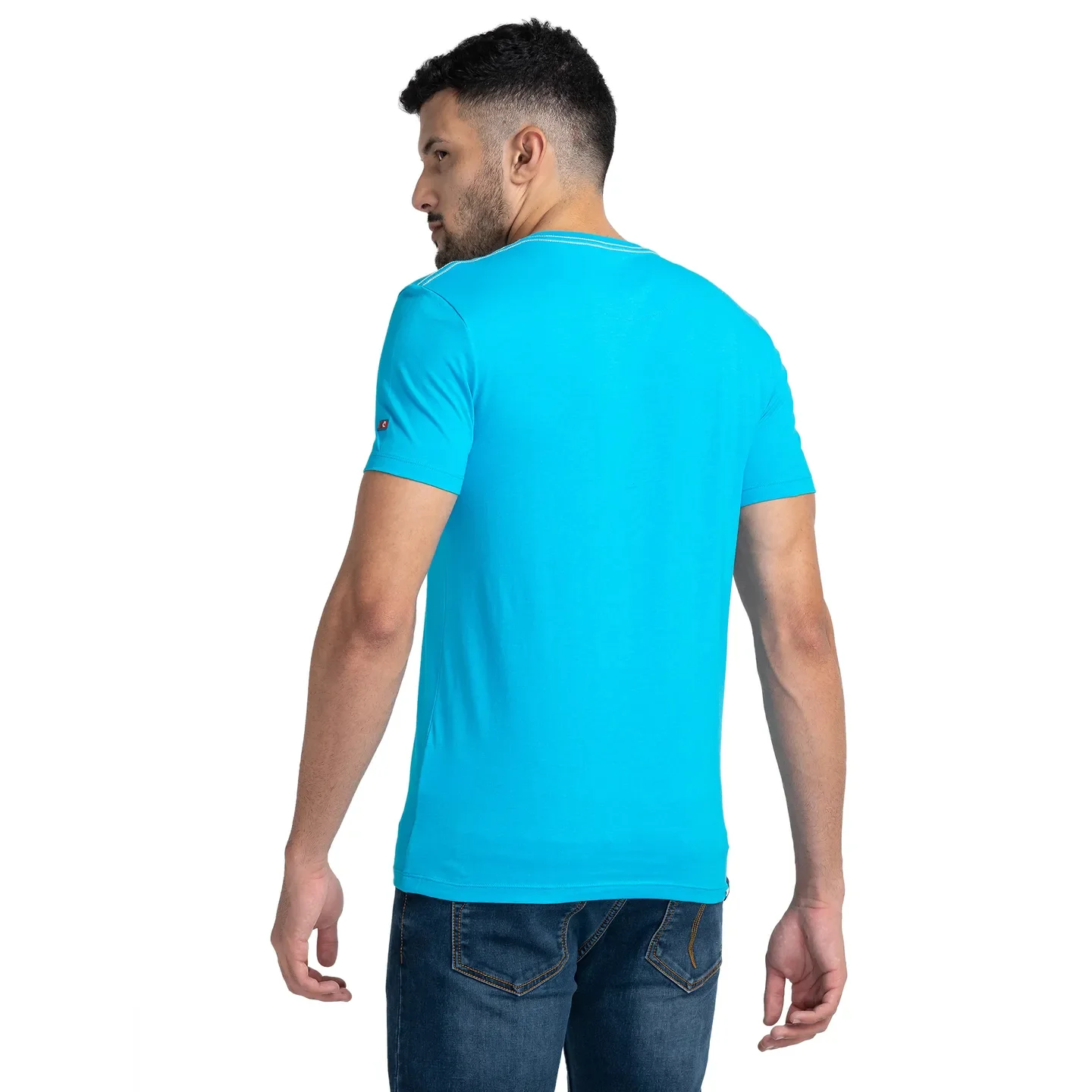 Blue Regular Fit Men's Short Sleeves T-Shirt by Being Human Clothing - Image 3