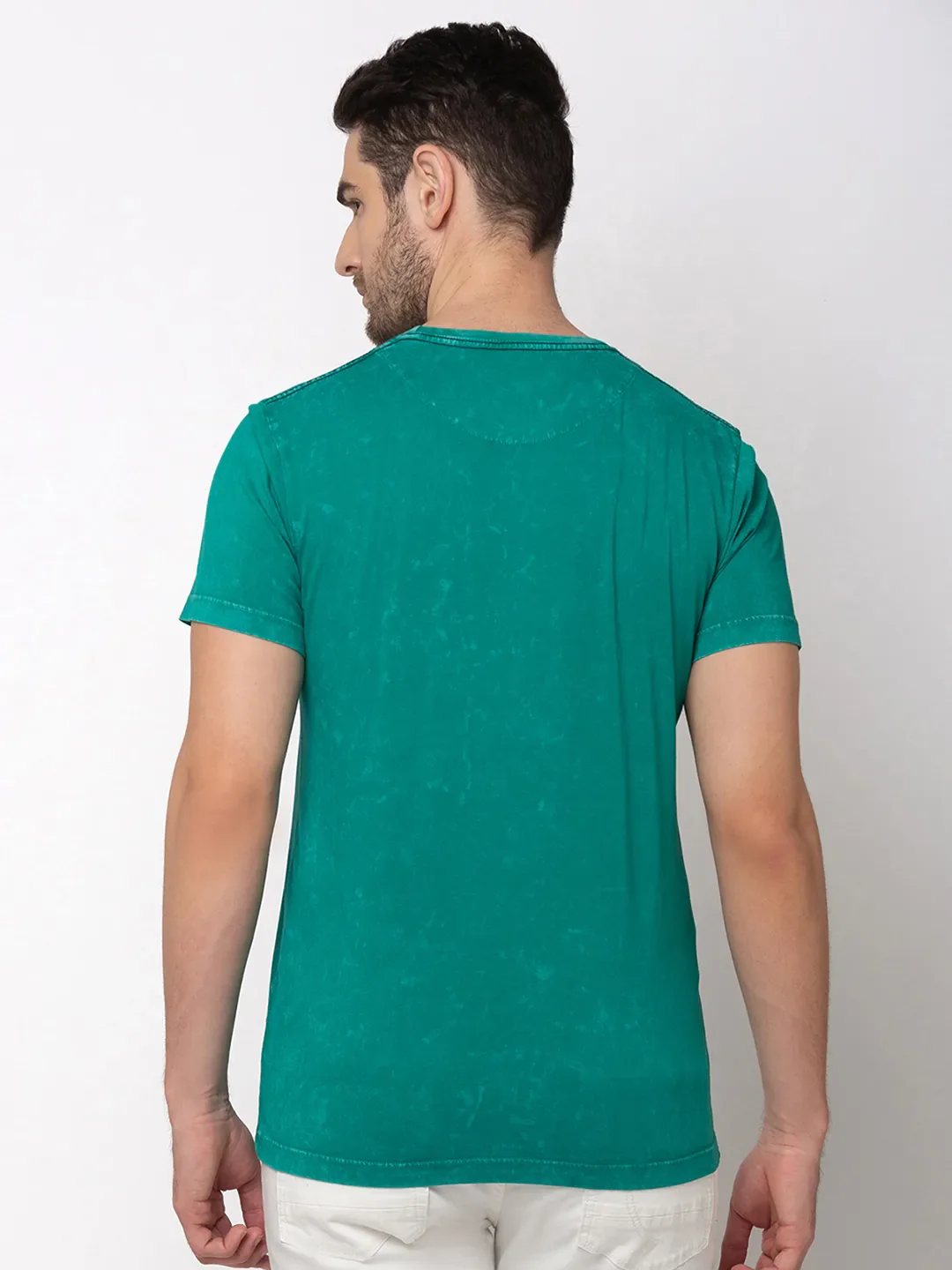 Vivid Green Regular Fit Round Neck Men's T-Shirt by Being Human Clothing - Image 6