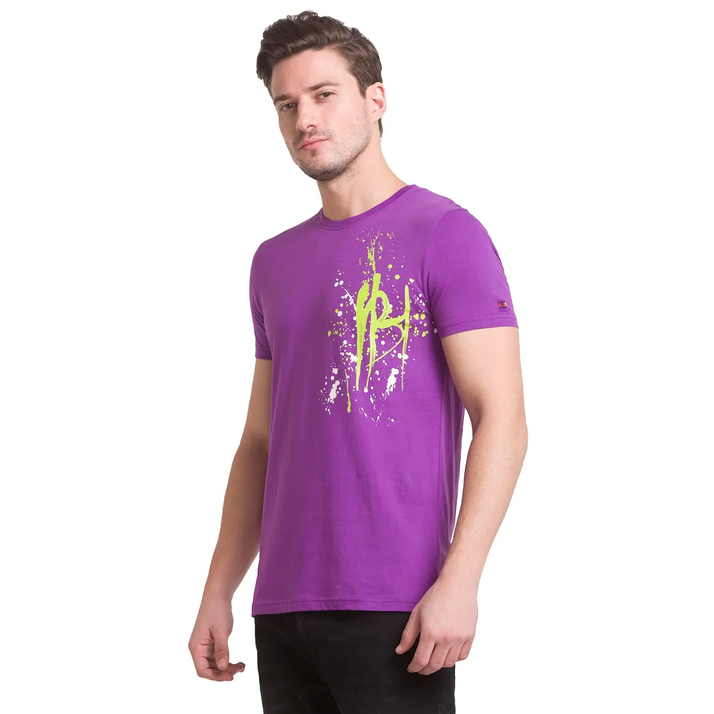 Voilet Regular Fit Round Neck Men's T-Shirt by Being Human Clothing - Image 2
