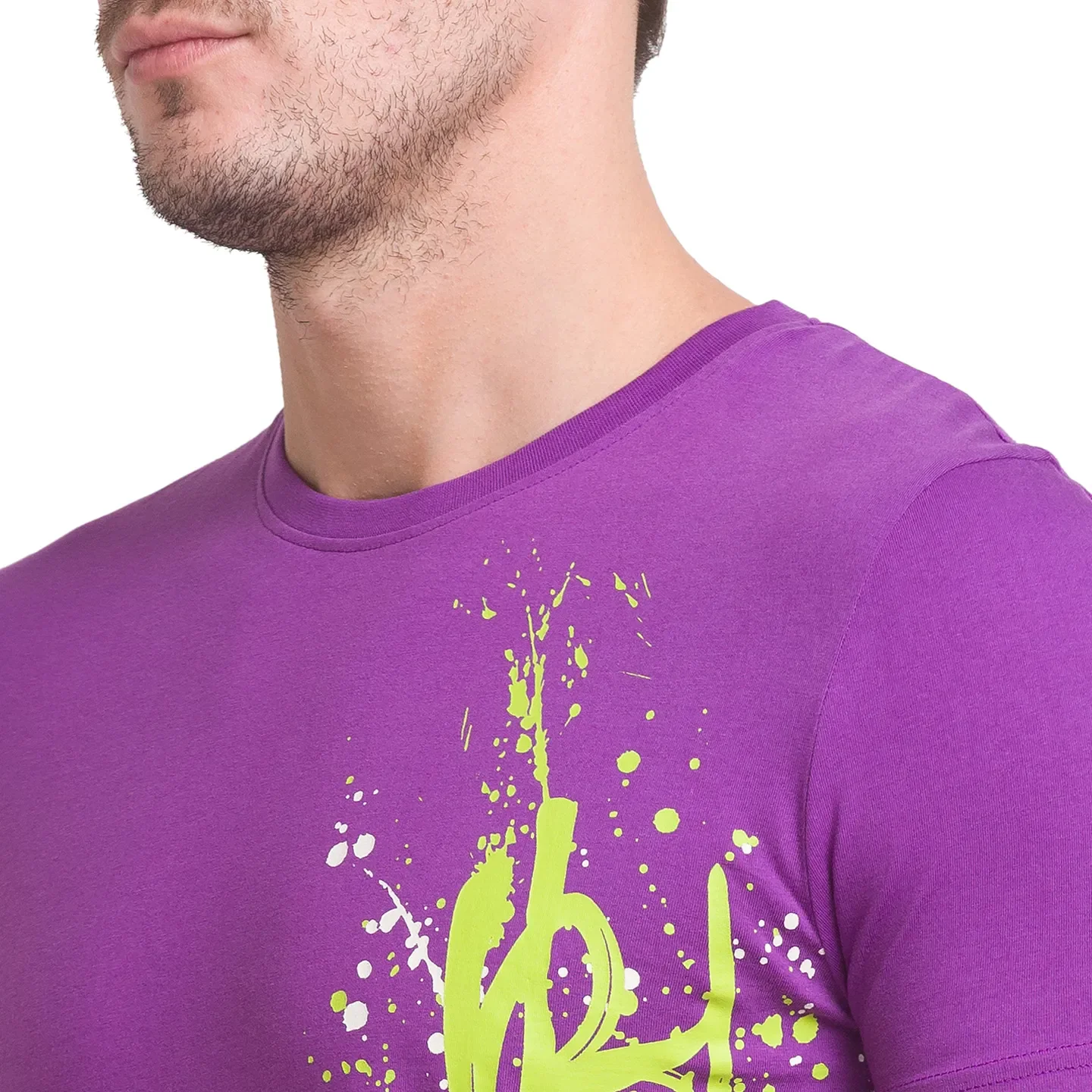 Voilet Regular Fit Round Neck Men's T-Shirt by Being Human Clothing - Image 4