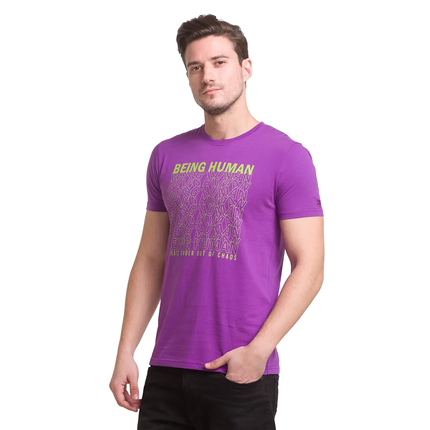 Regular Fit Voilet Crew Neck T-shirt -Being Human clothing - Image 2