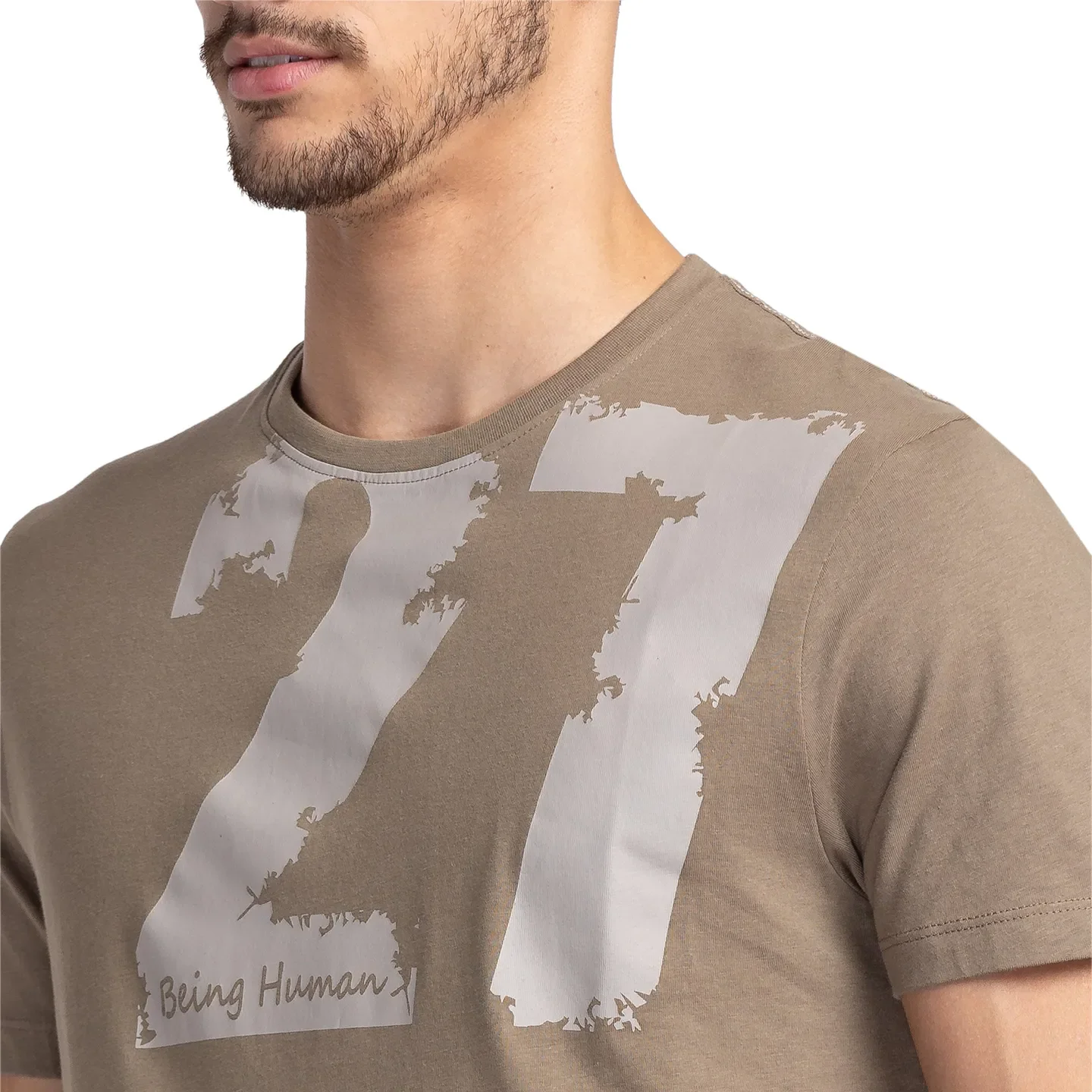 Grey Regular Fit Men's Short Sleeves T-Shirt by Being Human Clothing - Image 5