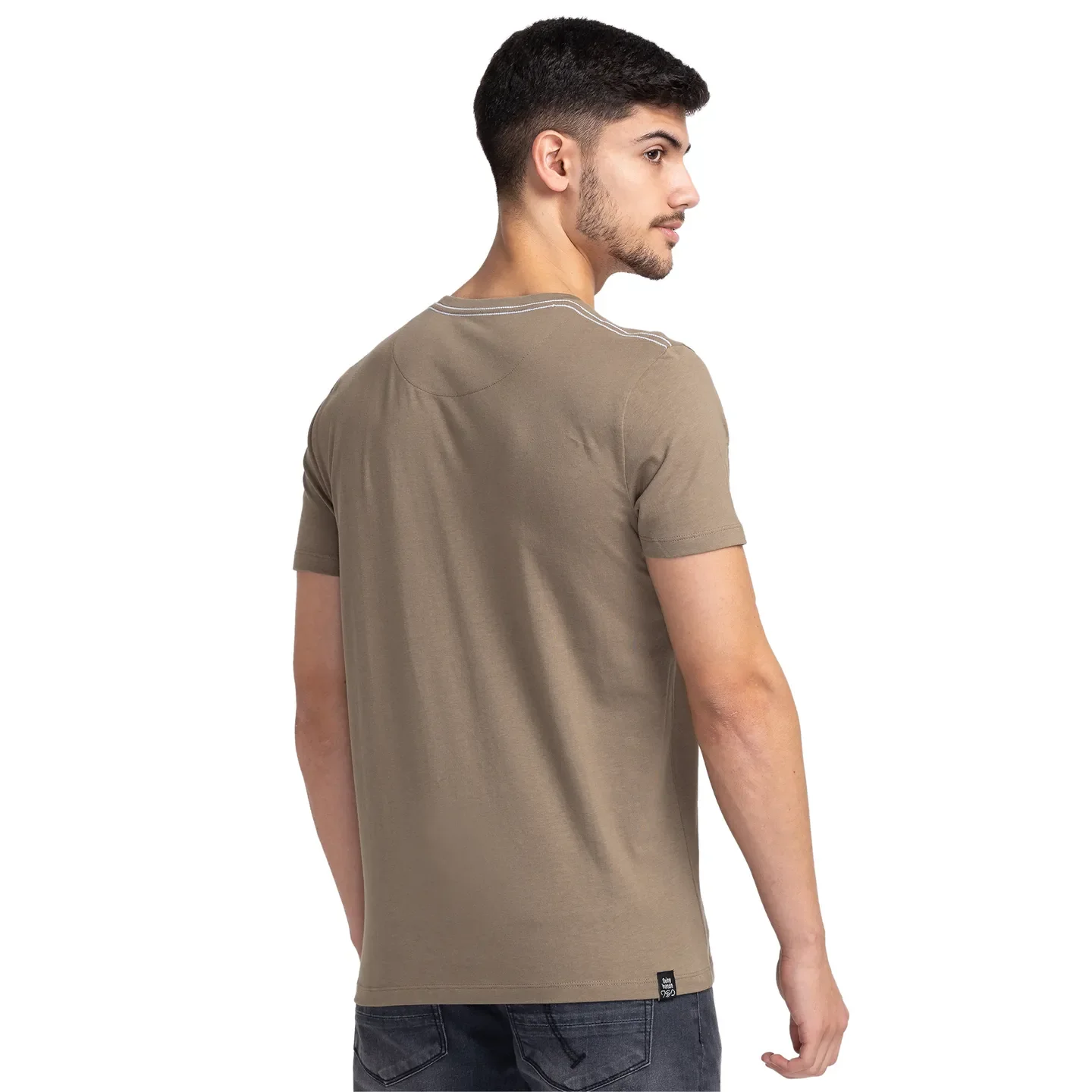 Grey Regular Fit Men's Short Sleeves T-Shirt by Being Human Clothing - Image 3