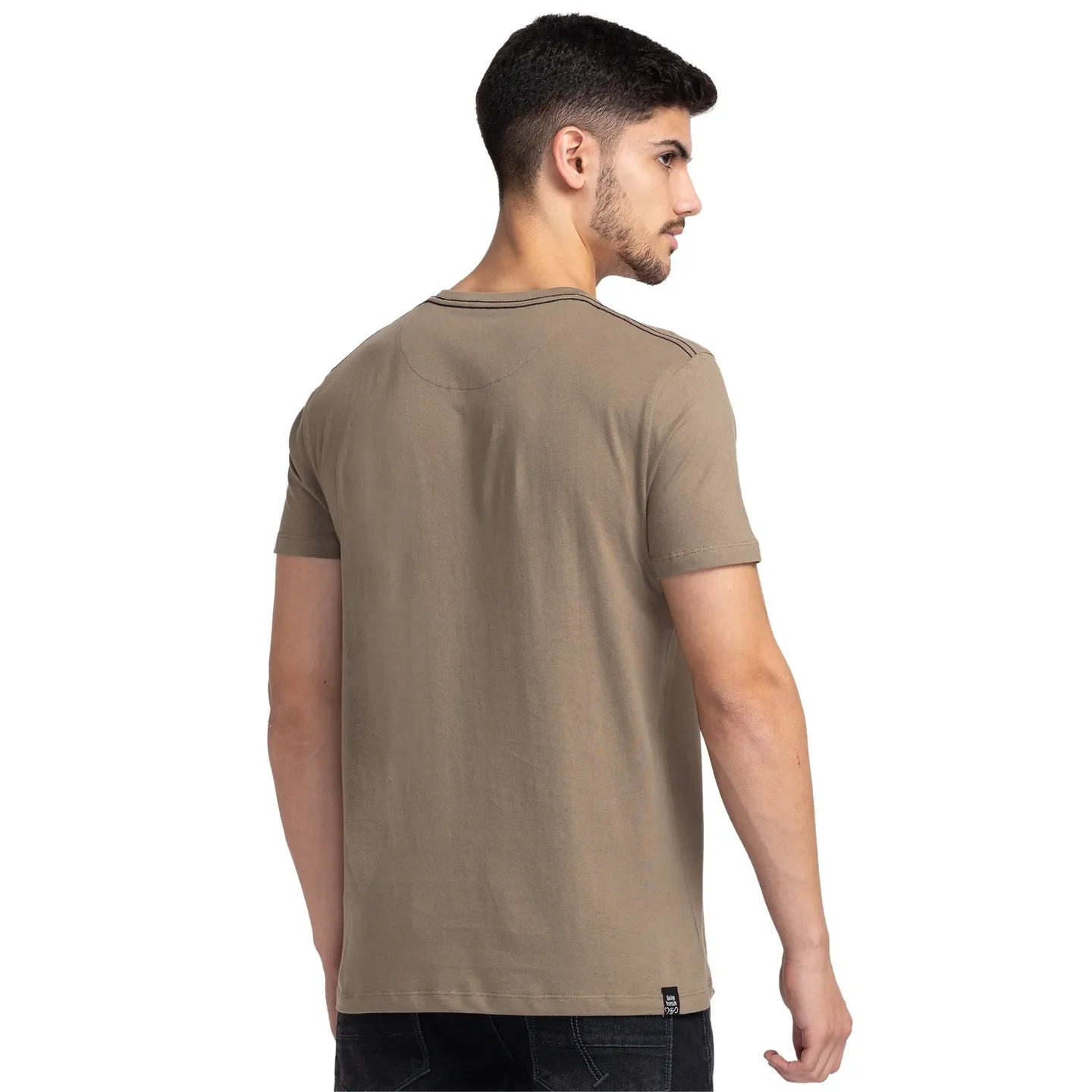 Grey Regular Fit Men's Short Sleeves T-Shirt by Being Human Clothing - Image 3