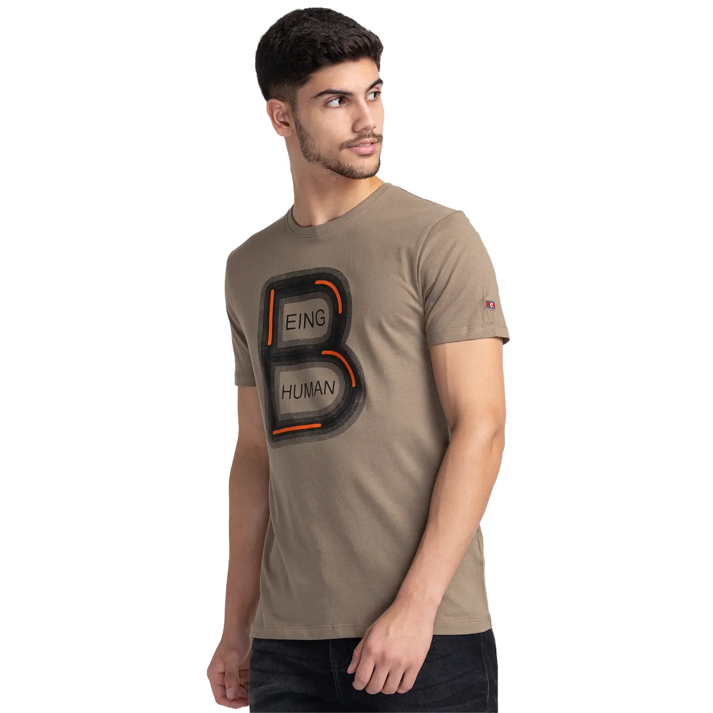 Grey Regular Fit Men's Short Sleeves T-Shirt by Being Human Clothing - Image 4