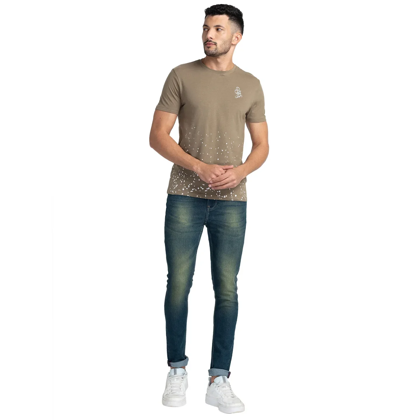 Grey Regular Fit Men's Short Sleeves T-Shirt by Being Human Clothing - Image 2