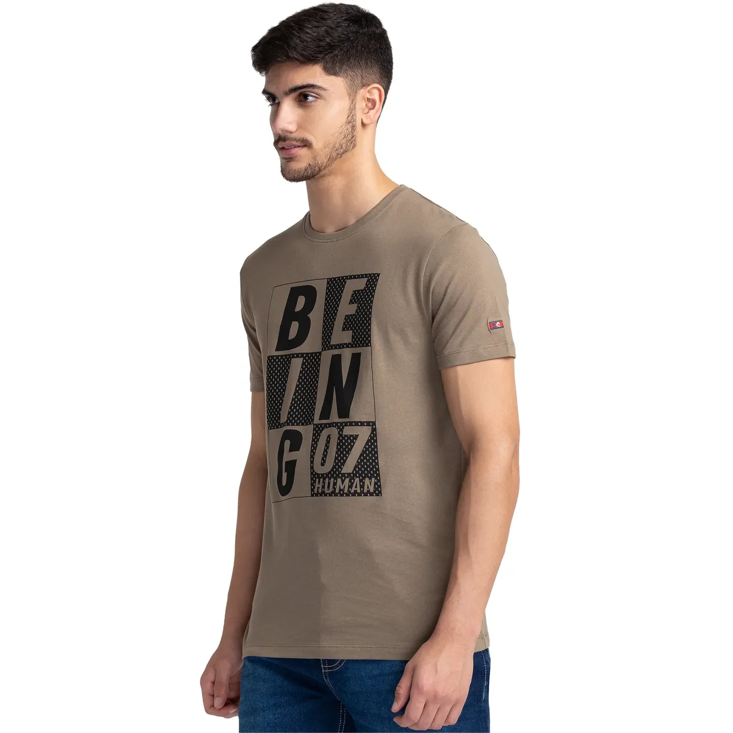 Grey Regular Fit Men's Short Sleeves T-Shirt by Being Human Clothing - Image 4