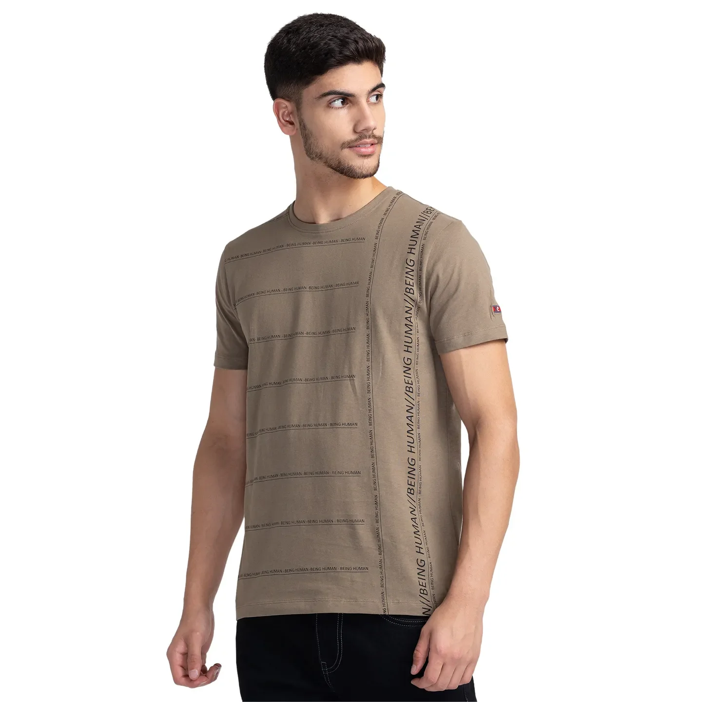 Grey Regular Fit Men's Short Sleeves T-Shirt by Being Human Clothing - Image 4