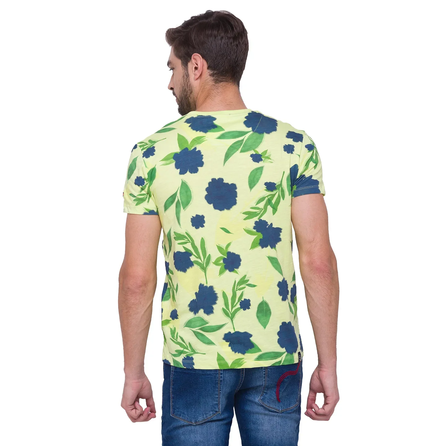 Wax Yellow Regular Fit Round Neck Men's T-Shirt by Being Human Clothing - Image 4