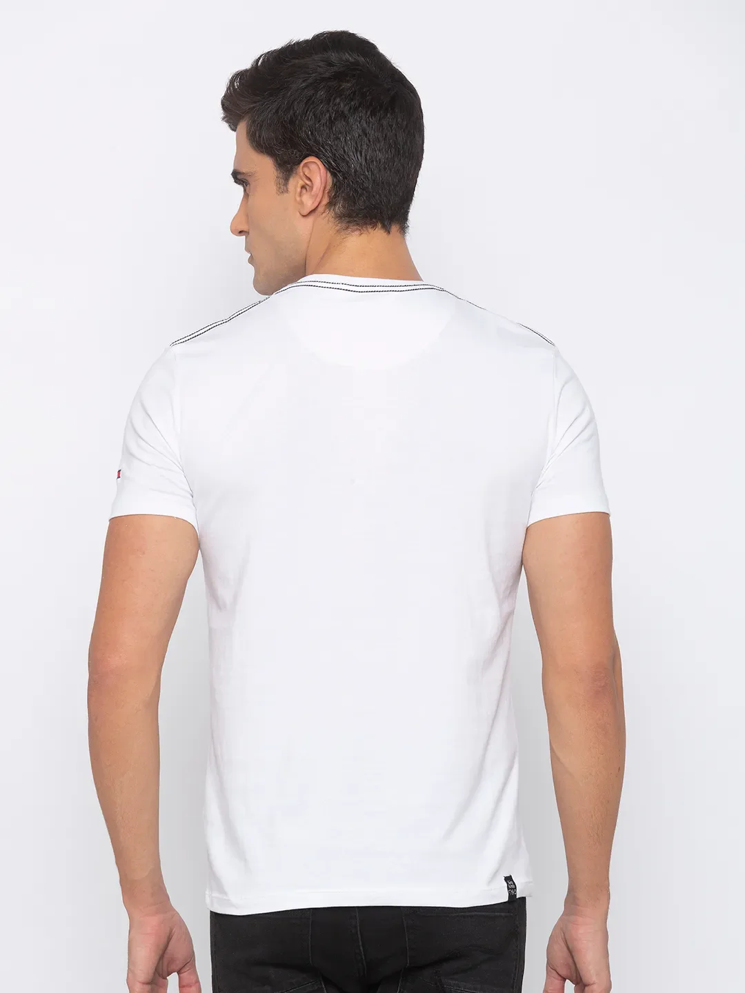 White Regular Fit Men's Short Sleeves T-Shirt by Being Human Clothing - Image 3