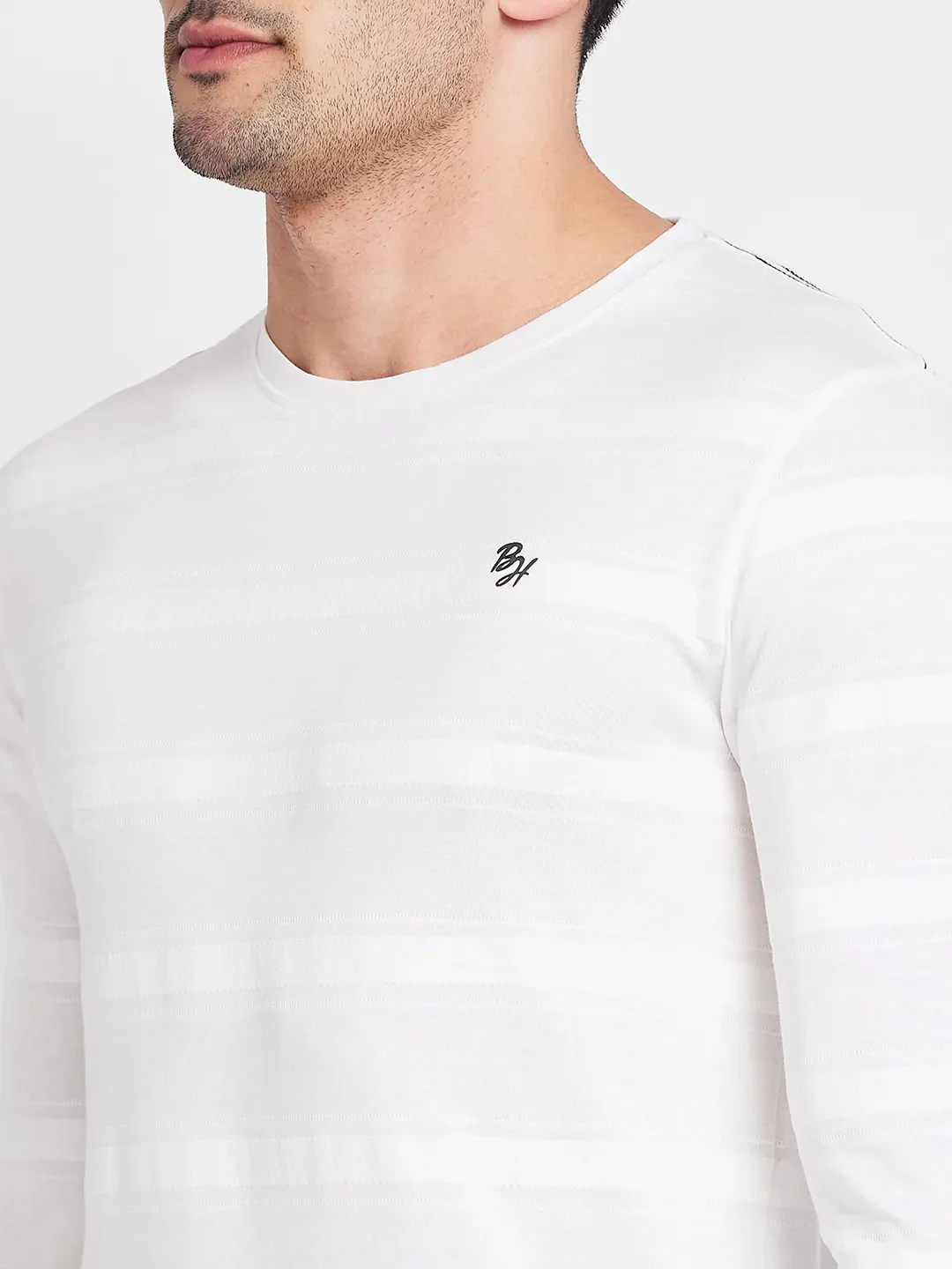 White Regular Fit Round Neck Men's T-Shirt by Being Human Clothing - Image 2