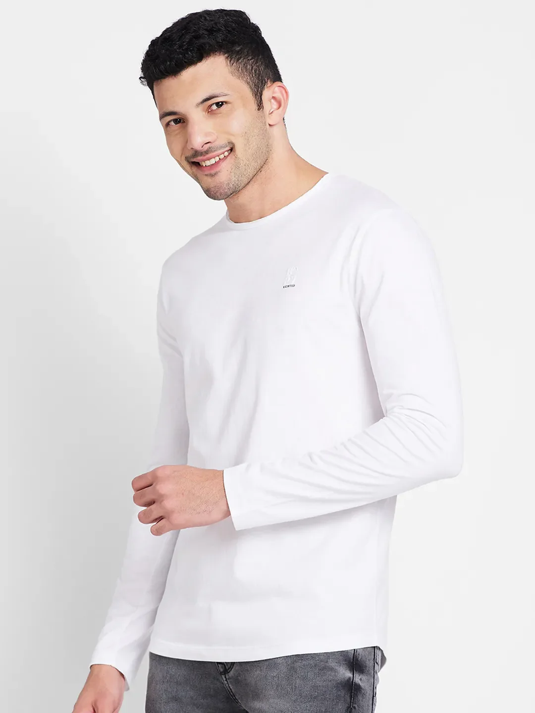 White Regular Fit Round Neck Men's T-Shirt by Being Human Clothing - Image 4