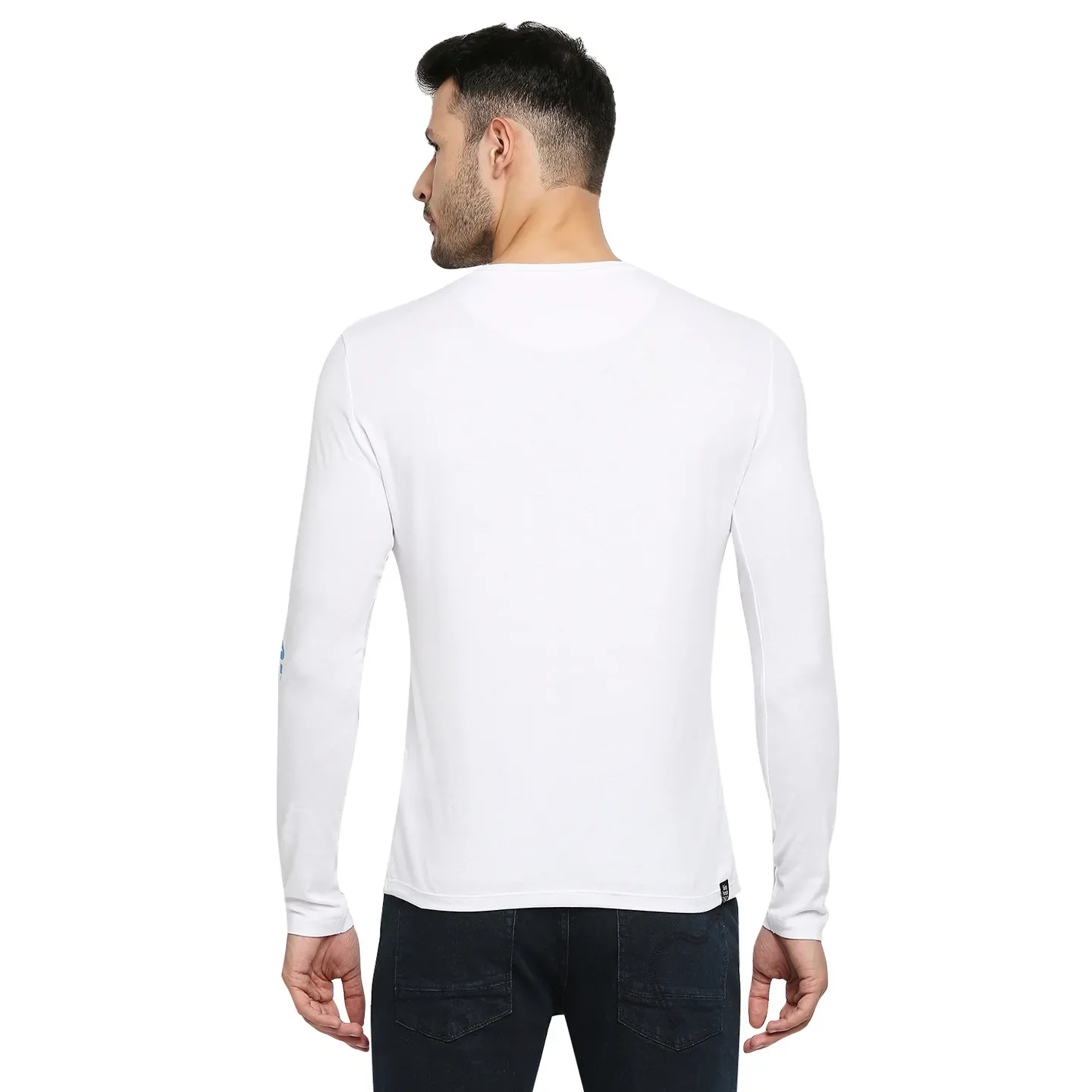 White Regular Fit Men's Long Sleeves T-Shirt by Being Human Clothing - Image 4