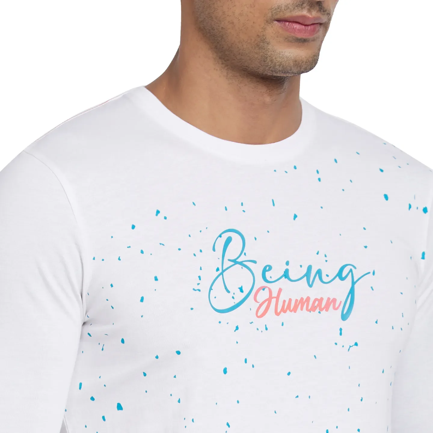 White Regular Fit Men's Long Sleeves T-Shirt by Being Human Clothing - Image 4