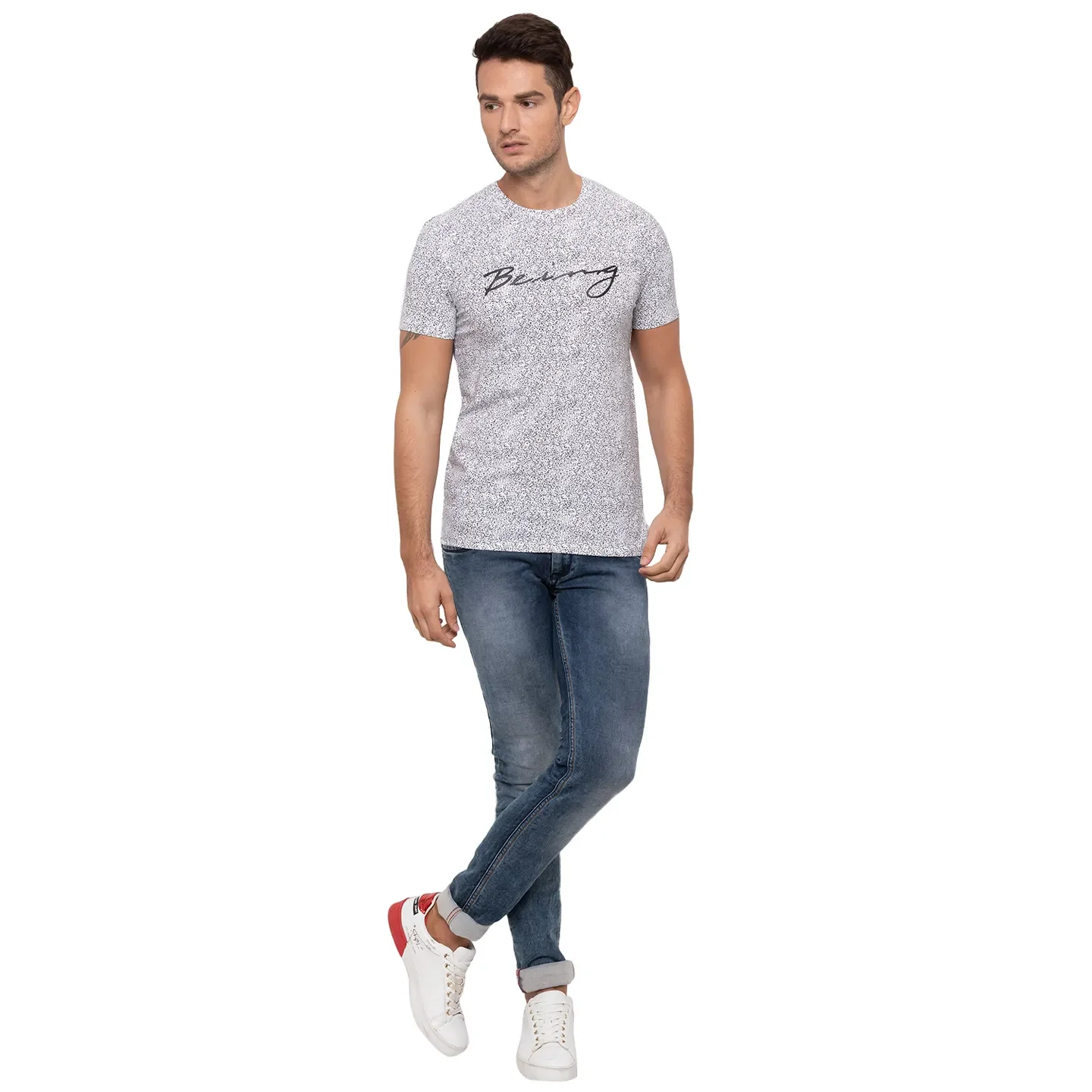 White Regular Fit Men's T-Shirt by Being Human Clothing - Image 2