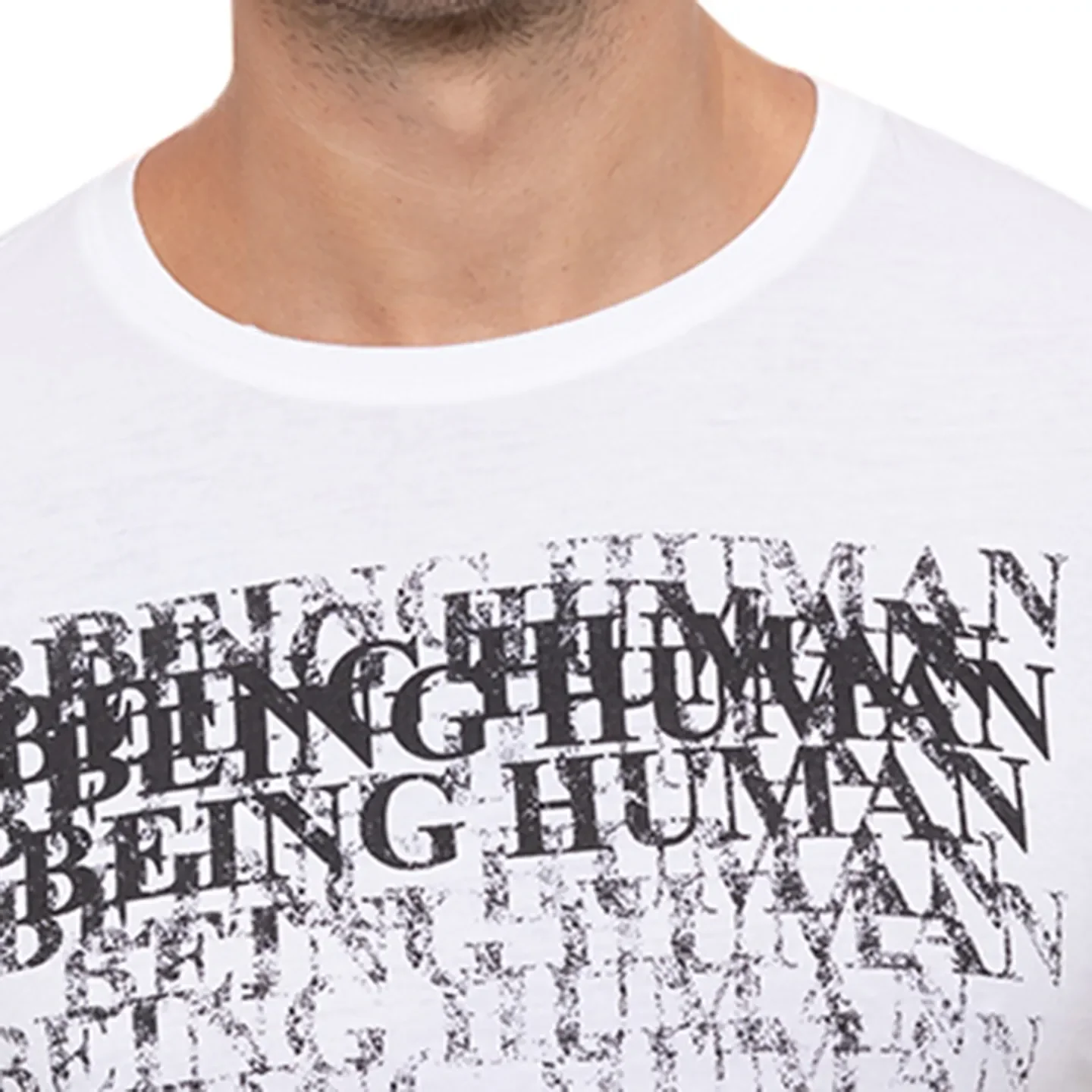 White Regular Fit Men's Short Sleeves T-Shirt by Being Human Clothing - Image 4