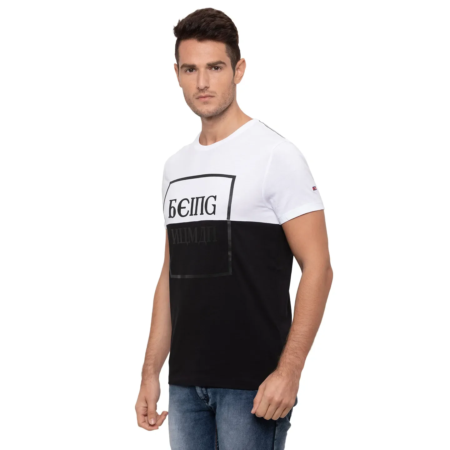 White Regular Fit Men's Short Sleeves T-Shirt by Being Human Clothing - Image 2