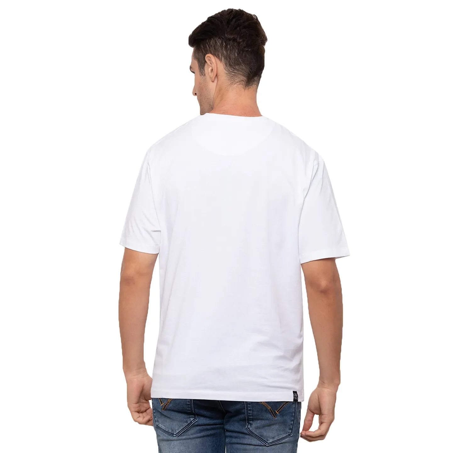 White Regular Fit Men's Short Sleeves T-Shirt by Being Human Clothing - Image 3