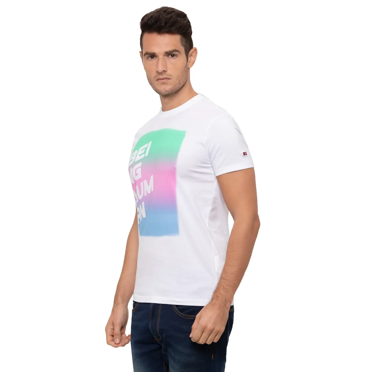 White Regular Fit Men's Short Sleeves T-Shirt by Being Human Clothing - Image 4