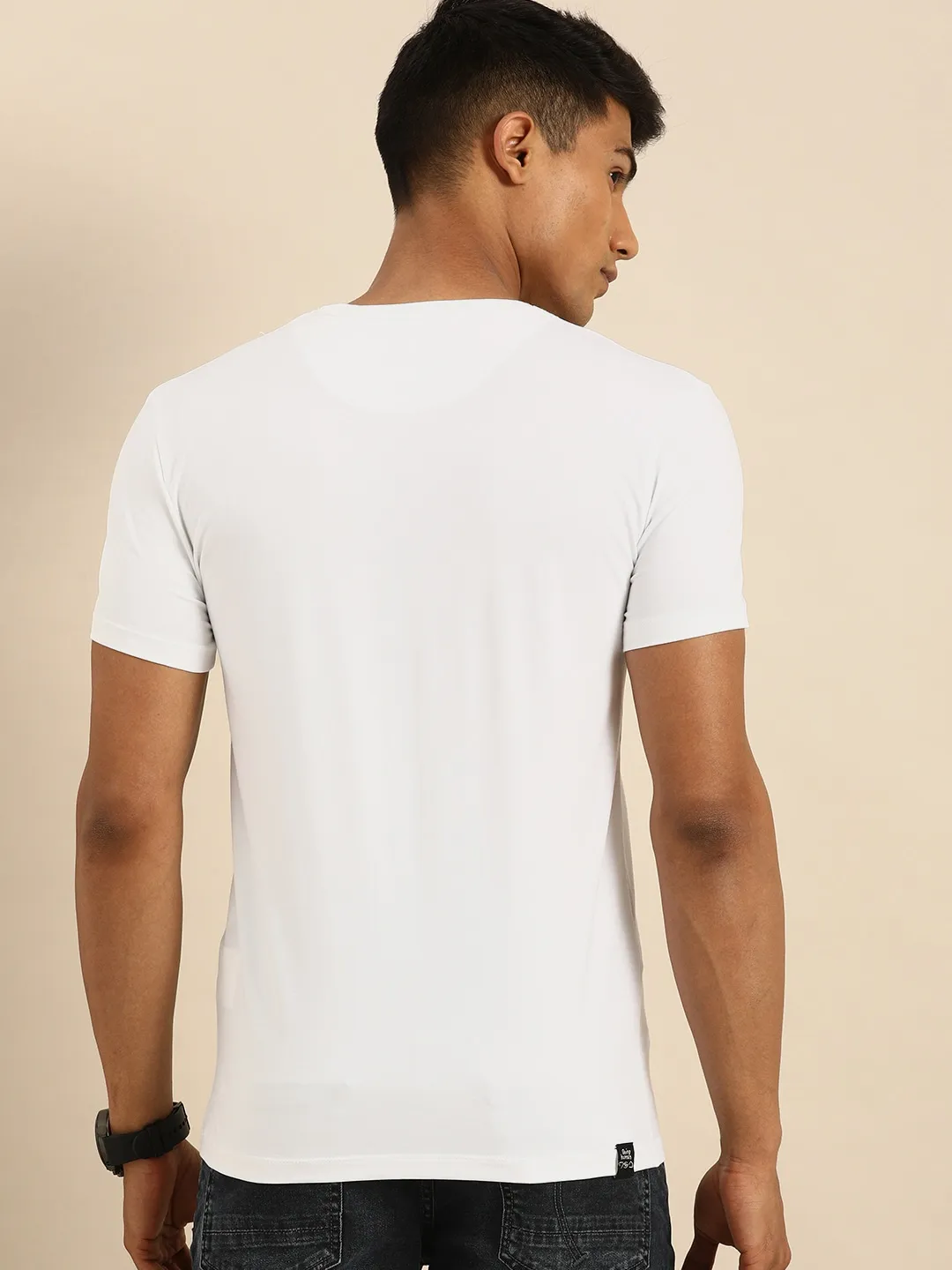 White Regular Fit Men's Short Sleeves T-Shirt by Being Human Clothing - Image 4
