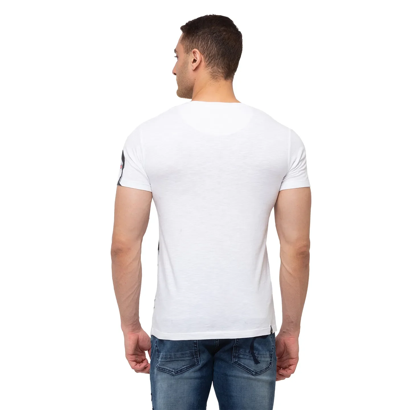 White Regular Fit Men's Short Sleeves T-Shirt by Being Human Clothing - Image 4