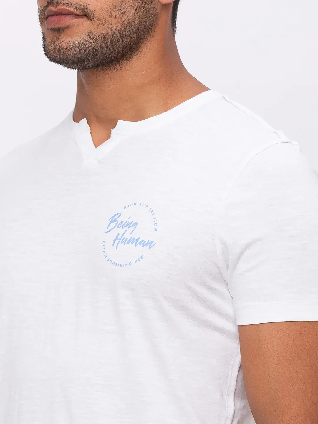 White Regular Fit Men's Short Sleeves T-Shirt by Being Human Clothing - Image 4
