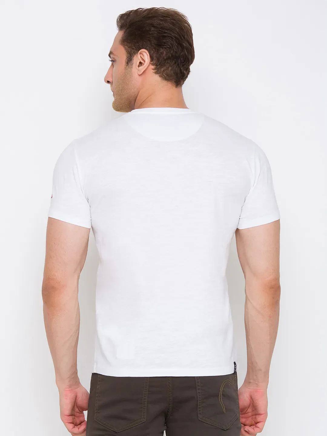White Regular Fit Men's Short Sleeves T-Shirt by Being Human Clothing - Image 3