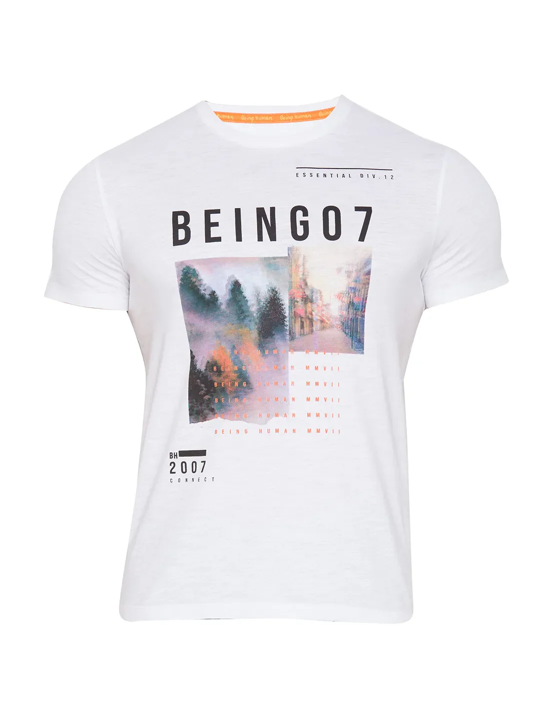 White Regular Fit Men's Short Sleeves T-Shirt by Being Human Clothing - Image 6