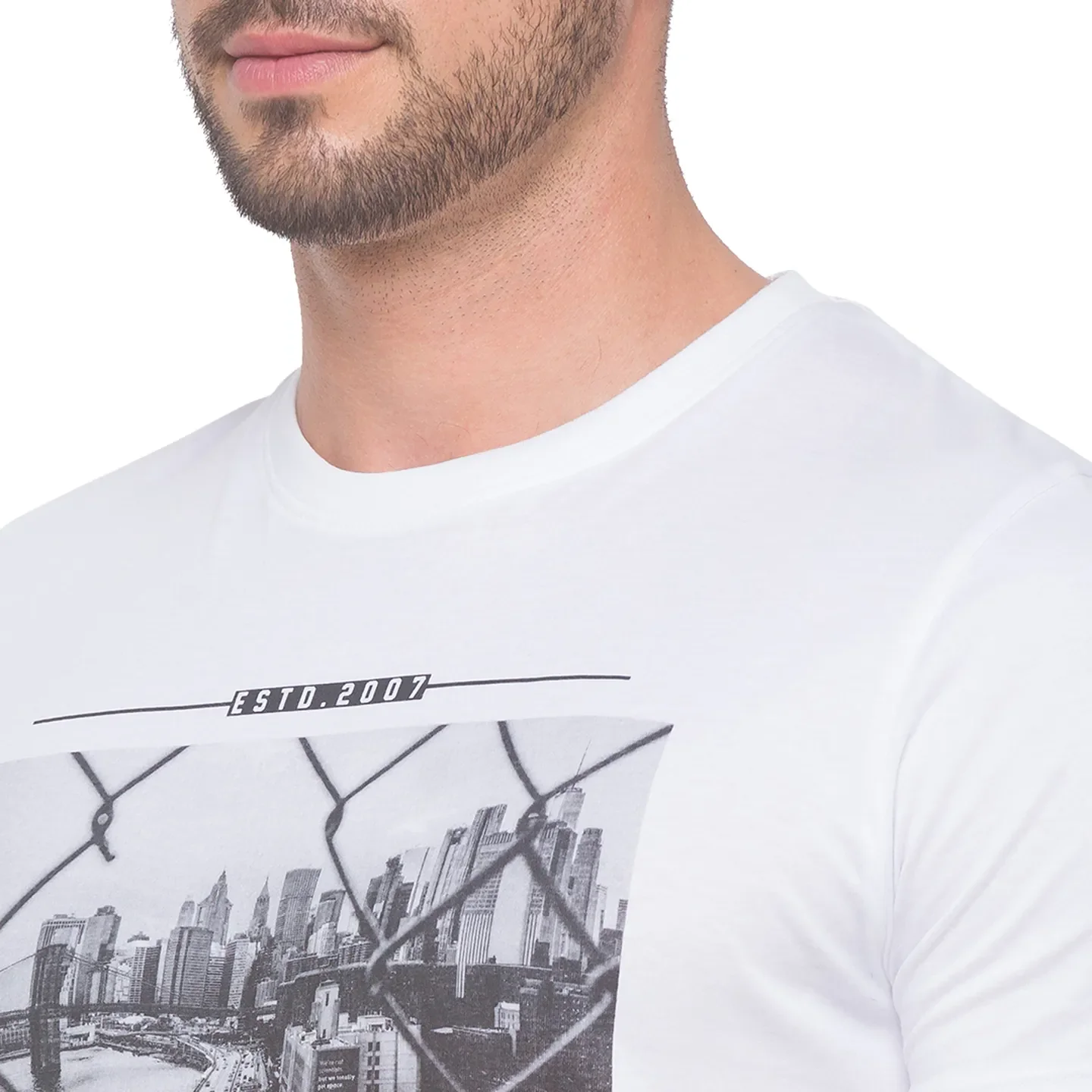 White Regular Fit Men's Short Sleeves T-Shirt by Being Human Clothing - Image 4